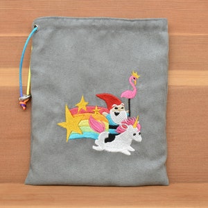 Magical Ride Embroidered Dice Bag, Faux Suede Drawstring Bag, Great for Dice, Decks, Tokens, and other Treasures