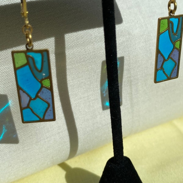 Stained Glass Earrings Etsy