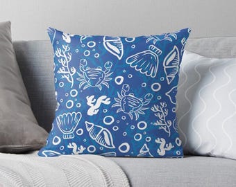 Coastal Throw Pillow, Nautical Throw Pillow, Beachy Pillow, Coastal Cushion