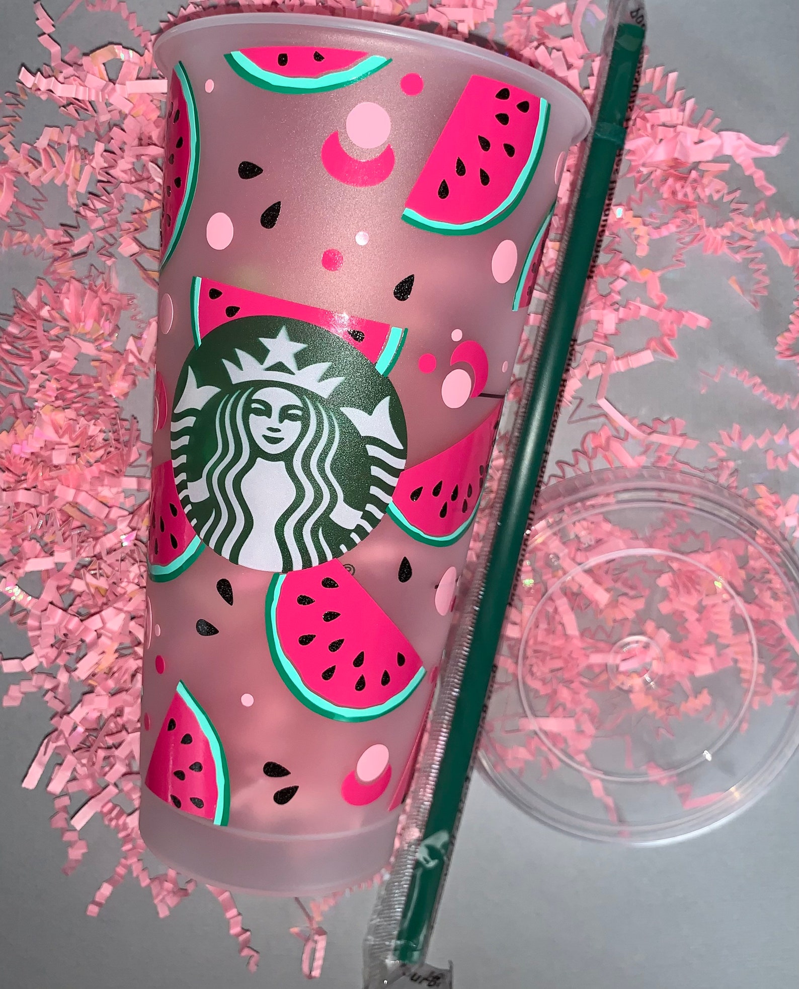 Watermelon Starbucks Cup Starbucks Watermelon Cup Etsy