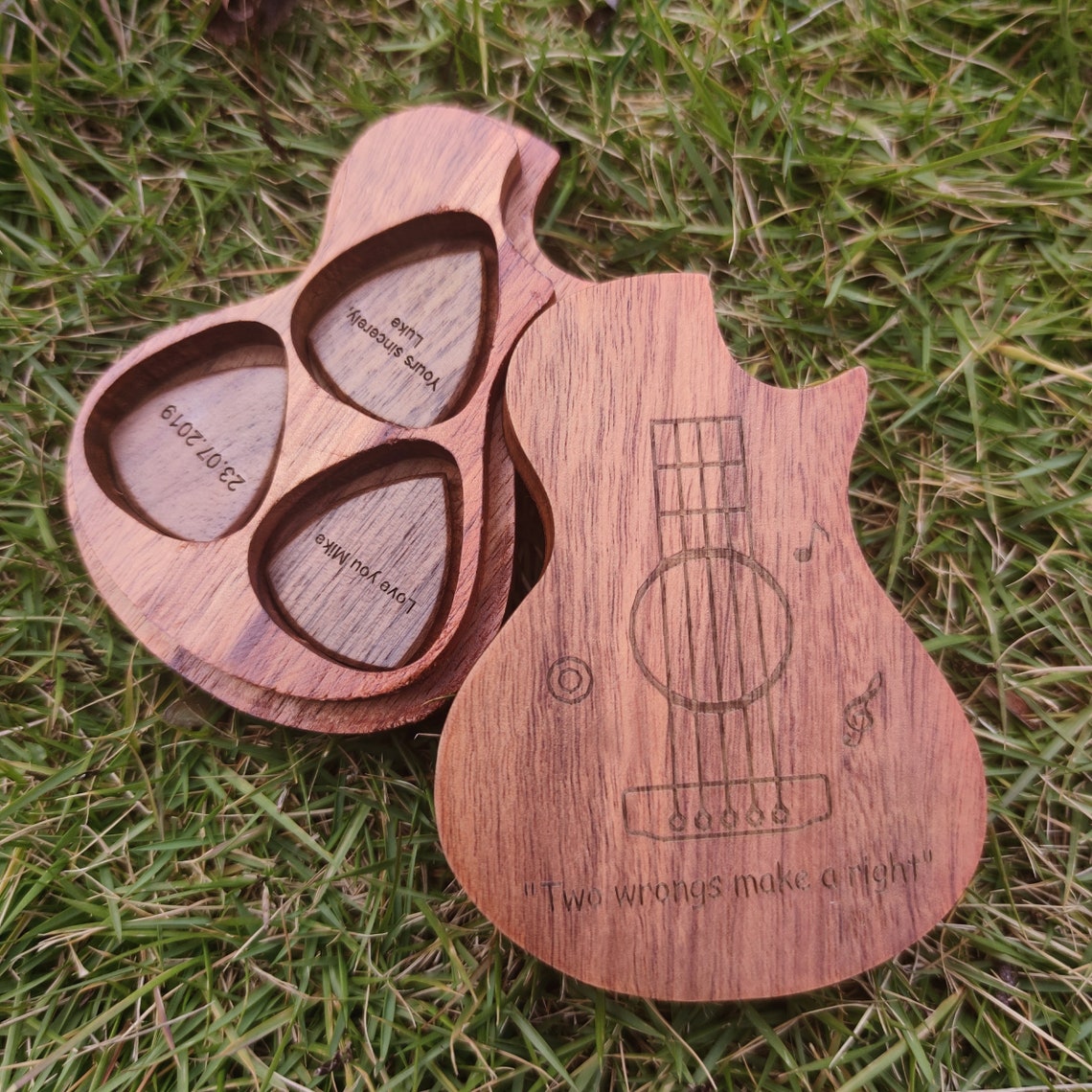 Engraved Guitar Pick Box For Son Guitar Shaped Guitar Pick Etsy