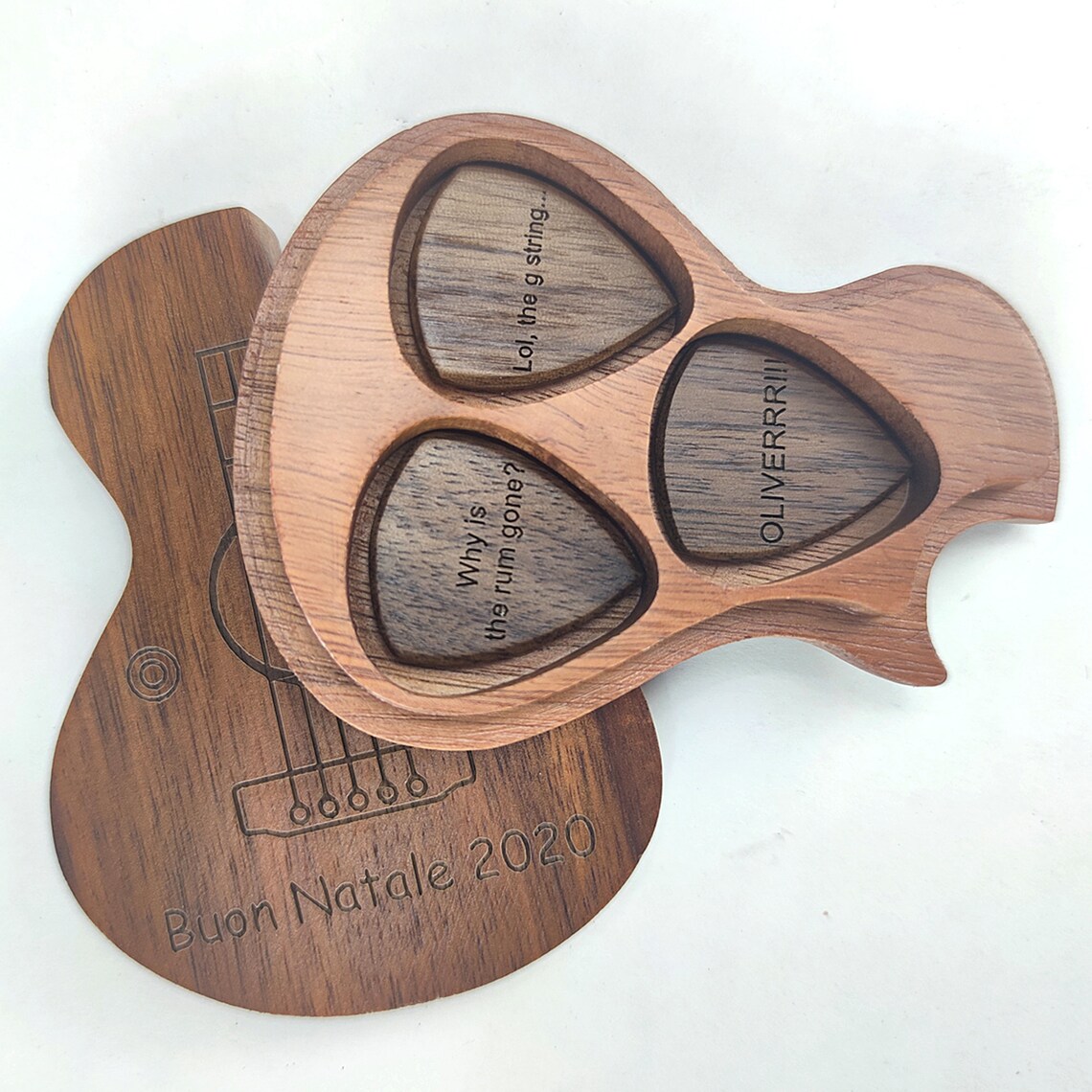 Engraved Guitar Pick Box Guitar Shaped Guitar Pick Box Etsy