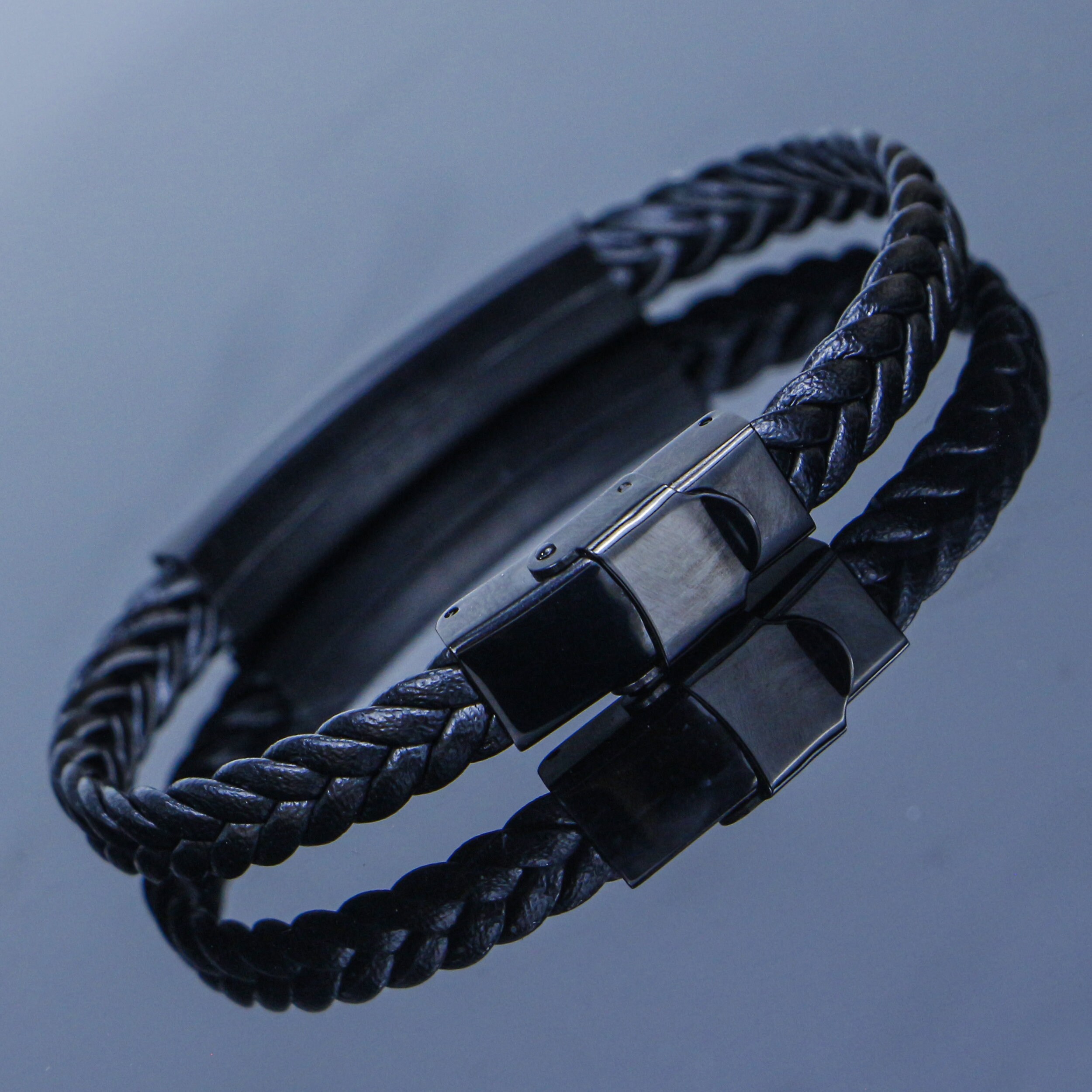 Free Engraving Customized Leather Bracelet Multi layer Braided | Etsy