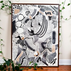 Wild | Mixed Media Abstract Line Art Collage