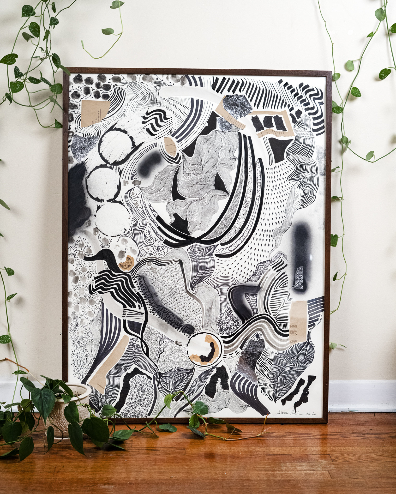 Wild | Mixed Media Abstract Line Art Collage - Etsy