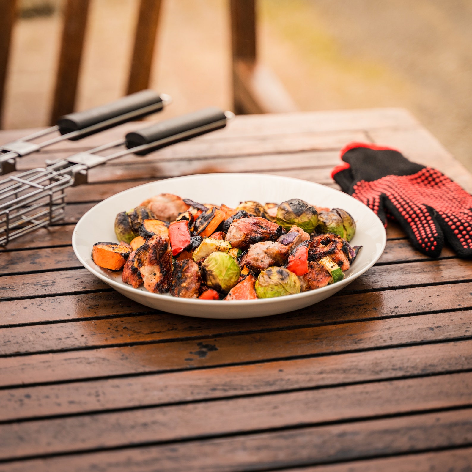 BBQ BROS Kabob Baskets 4 Stainless Steel Grill Baskets Etsy