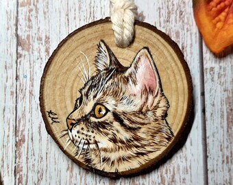 Animal & Pet Portrait Wooden Decoration, Custom Hand Painted Miniature, Memorial Keepsake, Pet Parent Gift