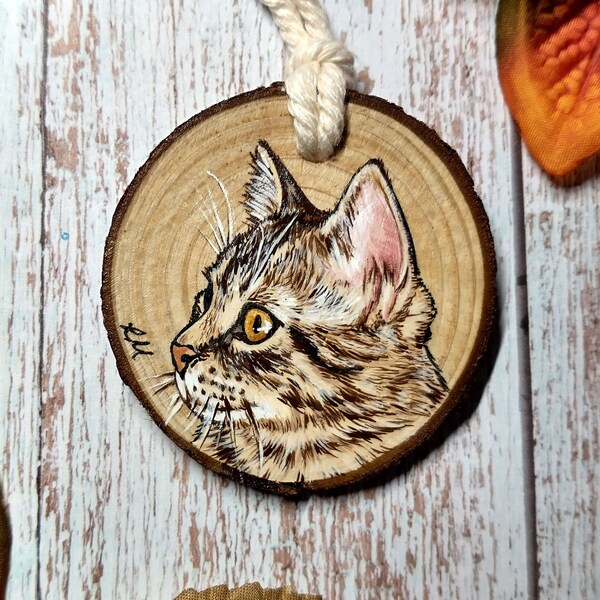 Animal & Pet Portrait Wooden Decoration, Custom Hand Painted Miniature, Memorial Keepsake, Pet Parent Gift