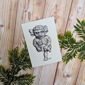 Carte de voeux de lutin de Lincoln | Mini carte pour notes historique | Une seule carte vierge recyclée