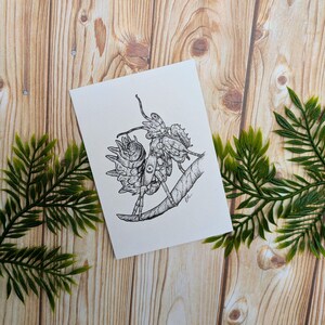 de voeux de mante florale de Zazzle.be Liste d'envies Vous avez des idées ? Illustration de la faune mini carte pour notes | Une seule carte vierge recyclée