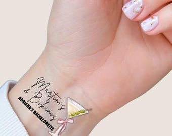 Martinis & Bikinis Bachelorette Theme Temporary Tattoos, Bachelor or Bachelorettes Party Favors, Fun Gift Personalized Favor, Birthday