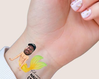 Let's Get Nauti, Nauti Crew, Bachelorette Temporary Tattoos, Bachelor or Bachelorette Party Favors, Bride or Groom's Face Tattoo, Funny Gift
