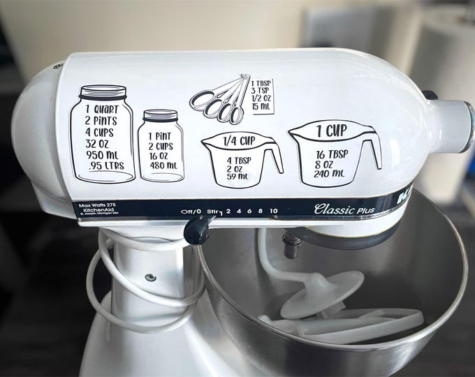 KitchenAid Mixer Conversion Chart Sticker, Waterproof Baking Decor, 5 Pack