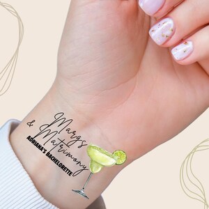 Margs & Matrimony Bachelorette Theme Temporary Tattoos, Bachelor or Bachelorette Party Favors, Funny Gift