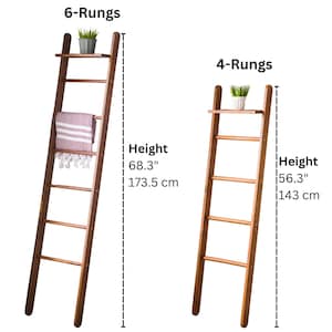 We combine the blanket ladder wood and blanket storage bathroom ladder wood  as a spacesave furniture. Here is designer towel rack ladder with plant stand farmhouse living room for your home!