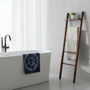 Farmhouse Wood Blanket Ladder: Towel Rack, Plant Stand image 16
