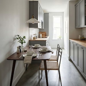 Narrow Dining Table: Small Kitchen Table Farmhouse Furniture Spacesave Dinner Table