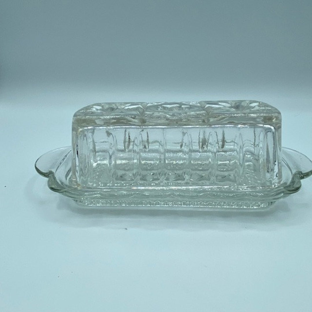 Vintage Glass Butter Dish - Etsy