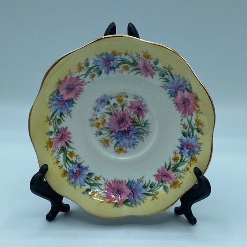 Vintage Cornflower Foley Bone China Tea Cup and Saucer Etsy