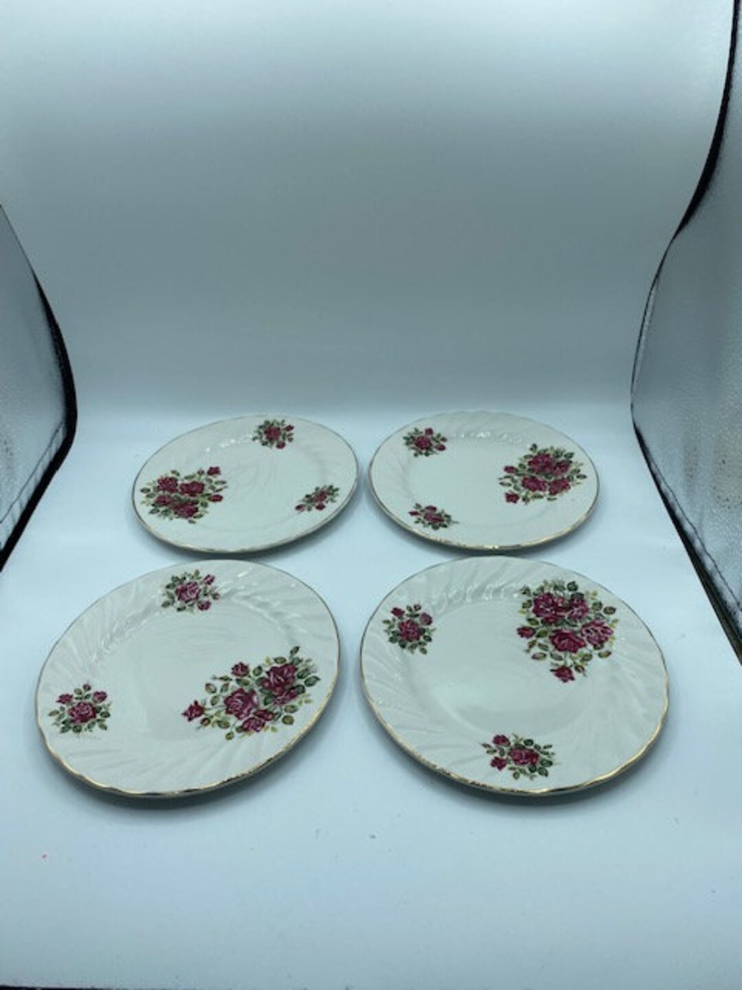 Vintage Rosewood Wood Sons England Alpine White Ironstone. Four Side