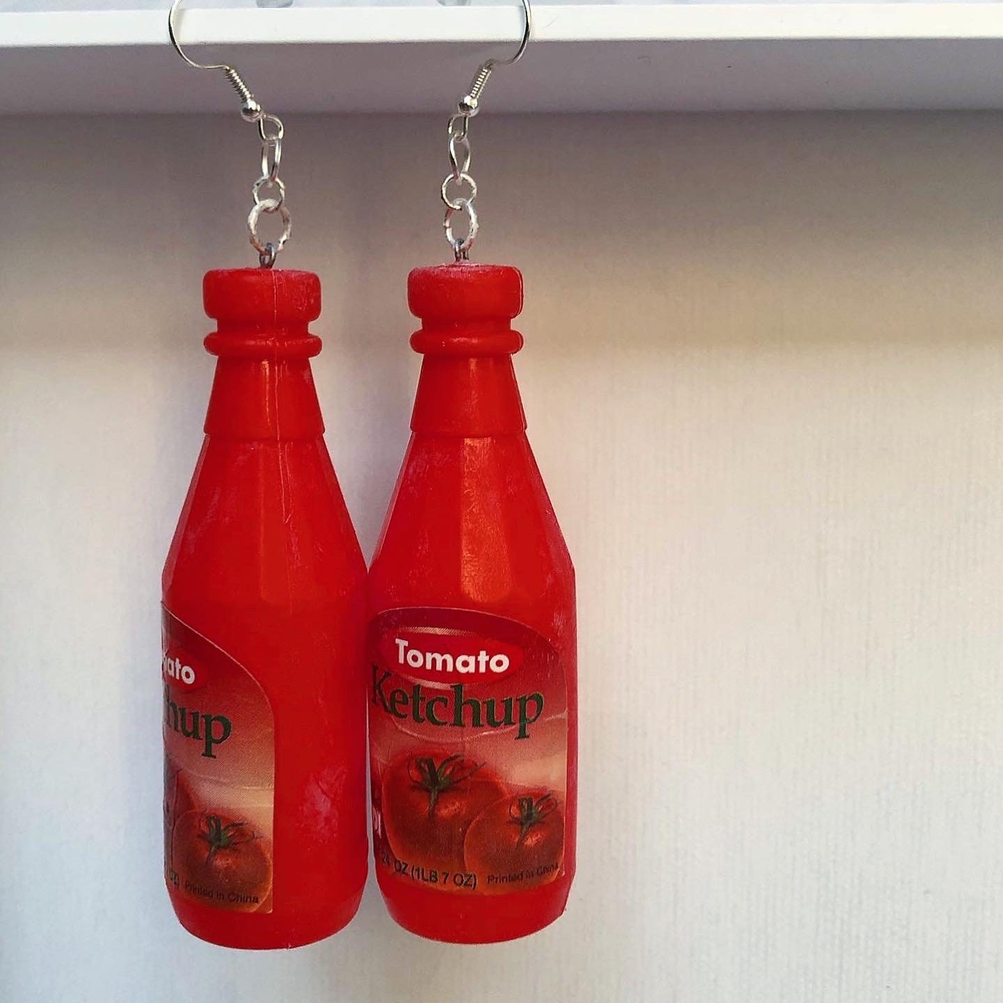 Ketchup Earrings Ketchup and Fries Collection Food Themed Etsy