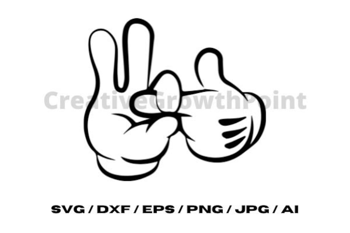Mickey Mouse Gloves SVG