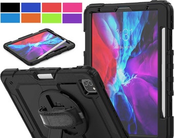 iPad Case Air 2 3 PRO 10.5 10.2 7.9 4 5 11 1 2 12.9 3 4 9.7 5 6 Gen Tough Armor Protective Stand Hand Strap Full Body Protection - Rugged