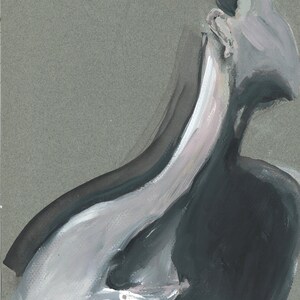 Soft Form Study | Abstract Female Figure Painting | Neutral Minimal Wall Art image 3