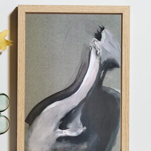 Soft Form Study | Abstract Female Figure Painting | Neutral Minimal Wall Art image 4