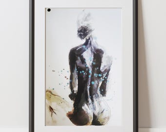 Dark Neutral Wall Art — Moody Abstract Print, Minimal Modern Decor
