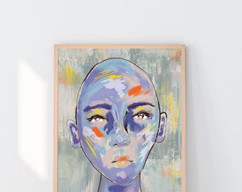 Chromatic Portrait II | Abstract Female Painting | Modern Expressionist Wall Art