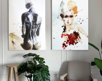 Minimal Neutral Wall Art Set of 3 | Abstract Figure + Line Art Prints | Modern Printable Wall Decor