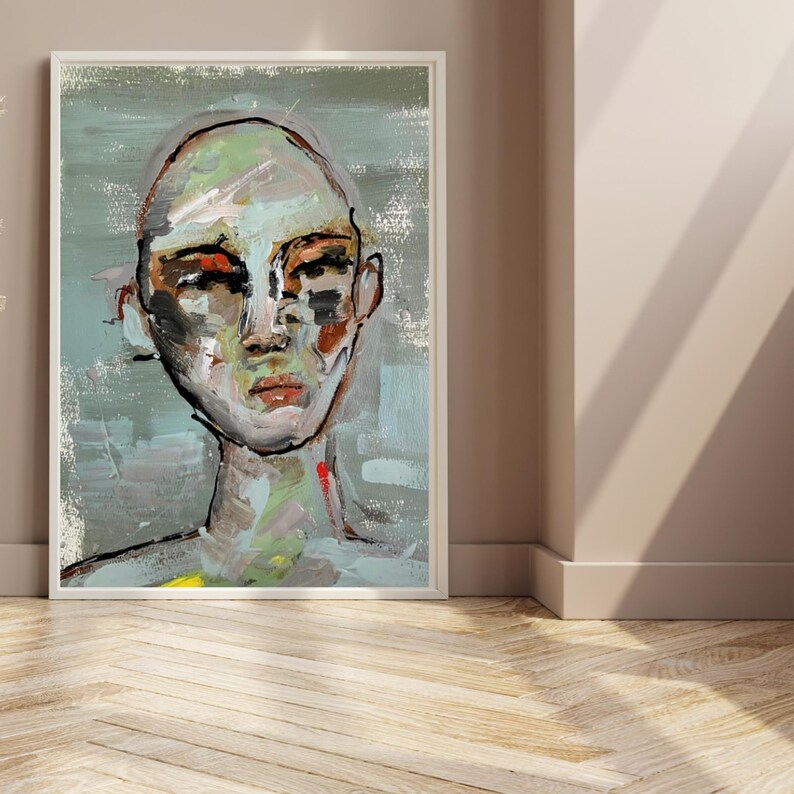 Mutige Porträtstudie | Abstrakte weibliche Malerei | Zeitgenössische expressionistische Kunst Bild 5