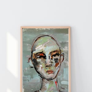 Mutige Porträtstudie | Abstrakte weibliche Malerei | Zeitgenössische expressionistische Kunst Bild 1