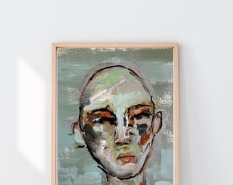 Muted Portrait Study | Abstract Female Painting | Contemporary Expressionist Art