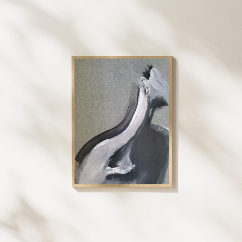 Soft Form Study | Abstract Female Figure Painting | Neutral Minimal Wall Art image 5