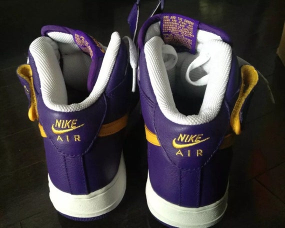 Raras Nike Air Force 1 I One AF1 Purple/Gold Size 8 Lakers | Etsy España