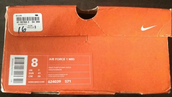 Raras Nike Air Force 1 I One AF1 Purple/Gold Size 8 Lakers | Etsy España