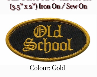 Old School Iron On Sew On patches (3.5”x2”)