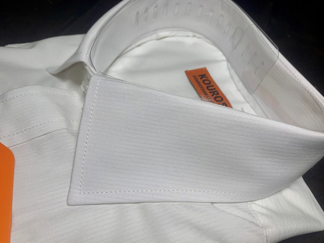 Men's White Printed Shirt Collar Slim Fit Co-Ords