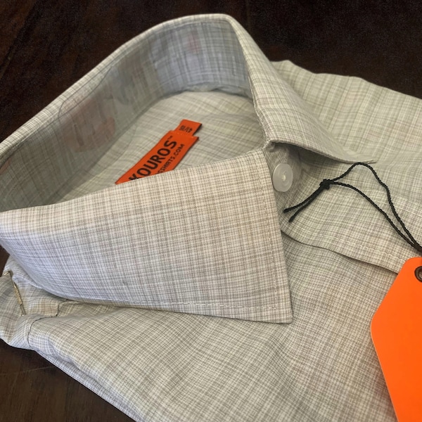 Men's Premium Designer Modern Slim Fit Dress Shirt with matching FREE collar cover, Light Gray