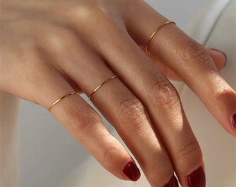 18K Gold Filled ring, Gold Thin ring, Gold band ring, Delicate Simple ring, Gold Stackable ring, Super Thin Minimalistic ring, Layering ring