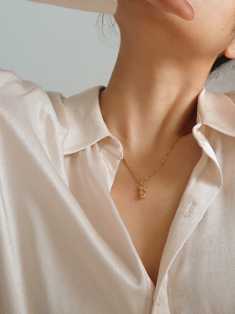 18K Gold Filled Female Body Pendant Necklace Women Body Charm Etsy