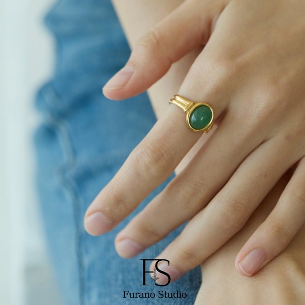 Gemstone Rings Gold Etsy