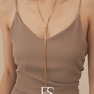 18k Gold Long Chain Necklace; Extra Long Double Layering Necklace; Unique charm necklace; minimalist chain necklace