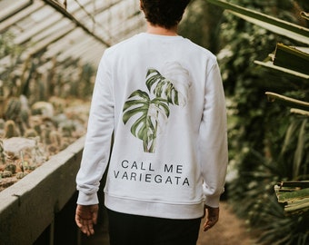 Monstera variégata | UNISEX - Sweat blanc