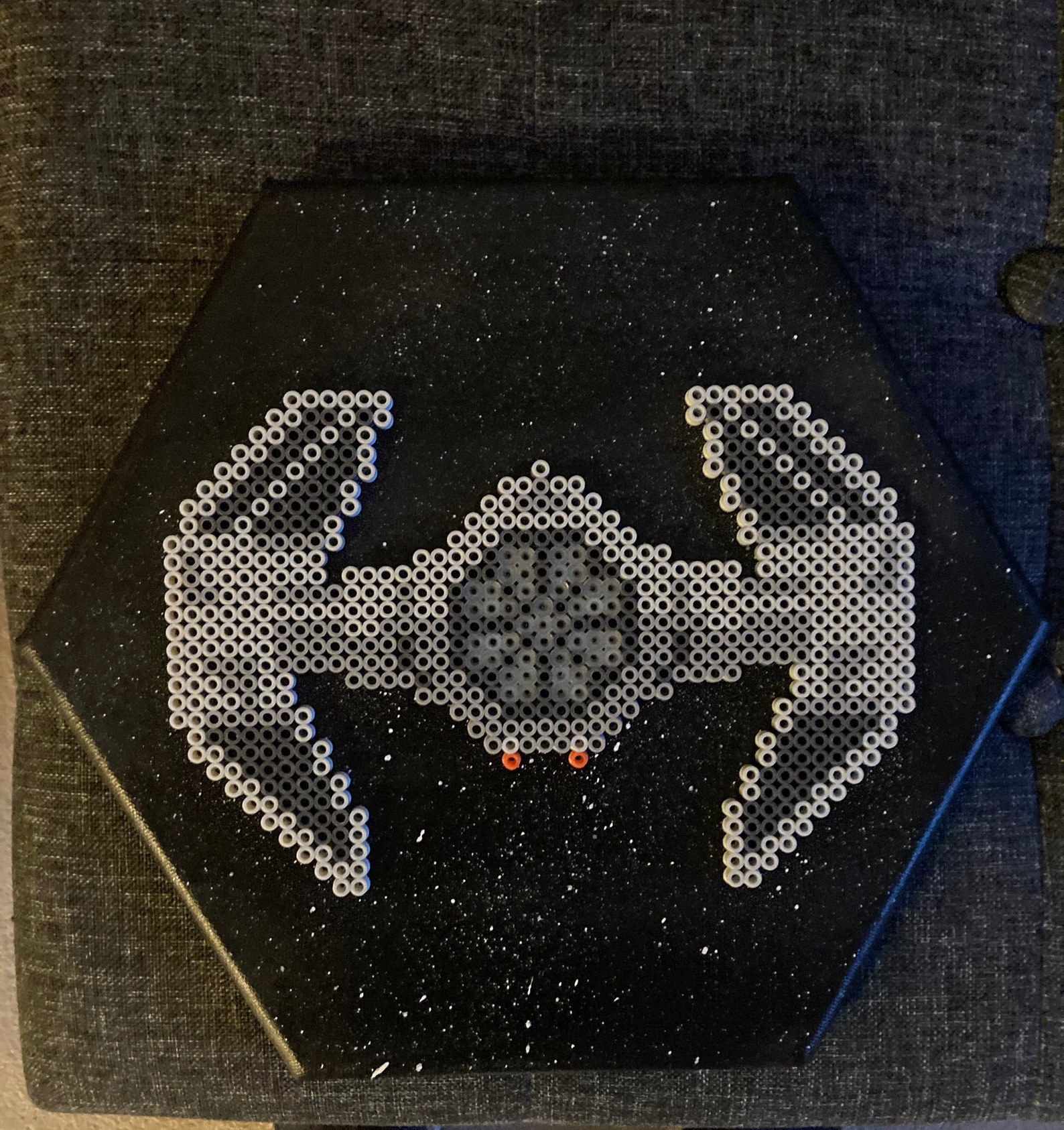 Darth Vaders Tie Fighter Pixel Wall Décor with Starry Etsy
