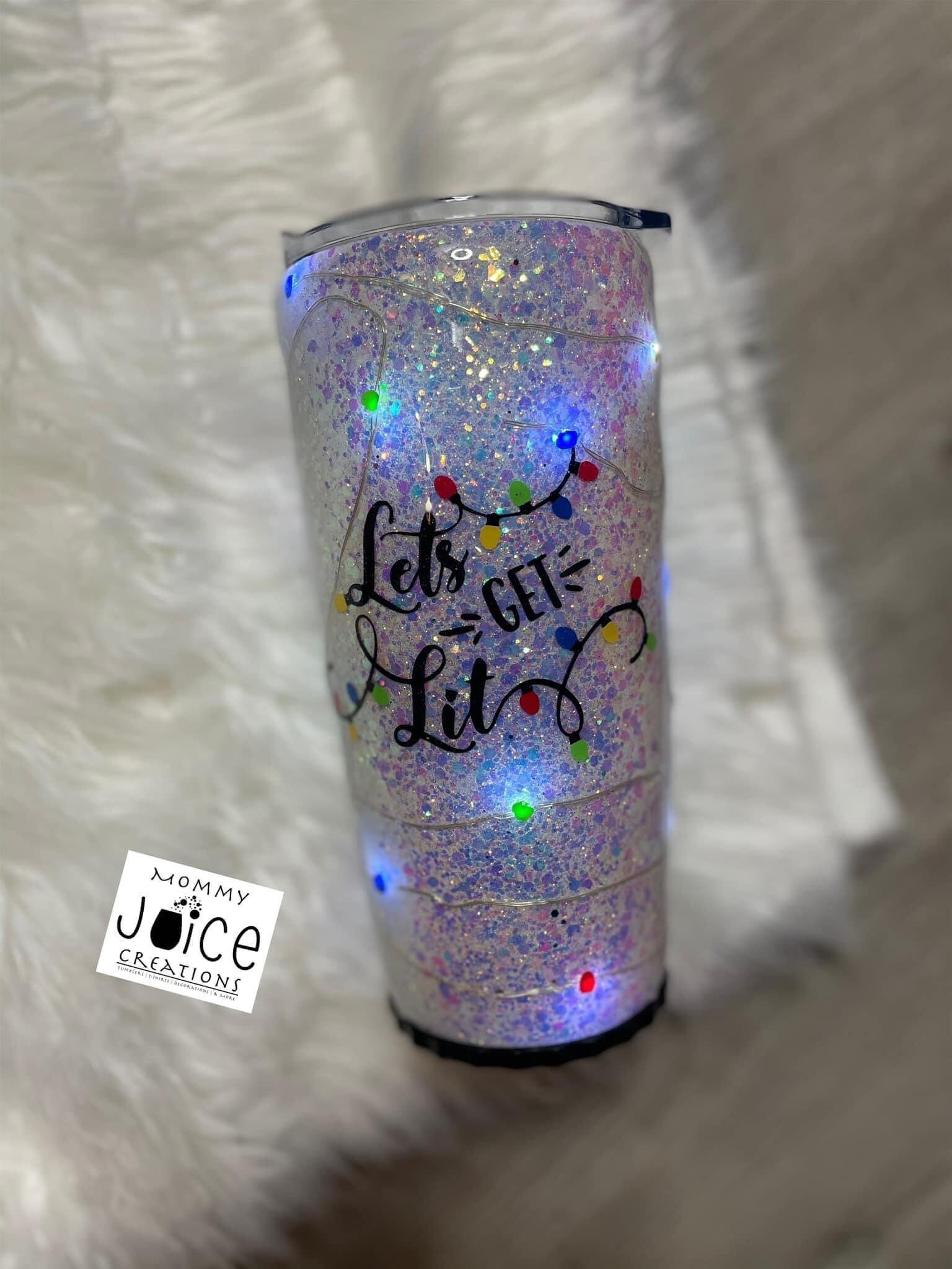 20oz Strawbler Lets Get Lit Tumbler With Lights Etsy