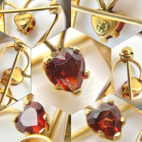 Antique Art Deco 14k Gold-Filled Double-Heart Top… - image 9