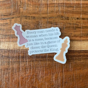 The Queen Protects the King Sticker 3&quot; | Laptop Sticker | Hyrdoflask Sticker | Weatherproof Sticker | Waterproof Sticker